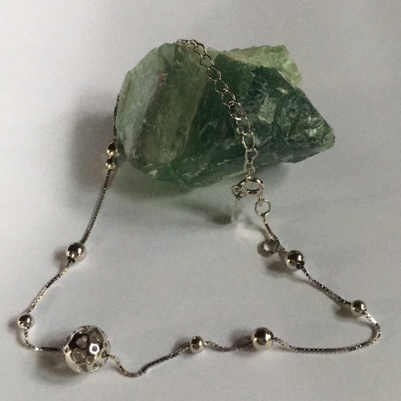 New! Sterling Silver Heart Anklet - Picture 5 of 8